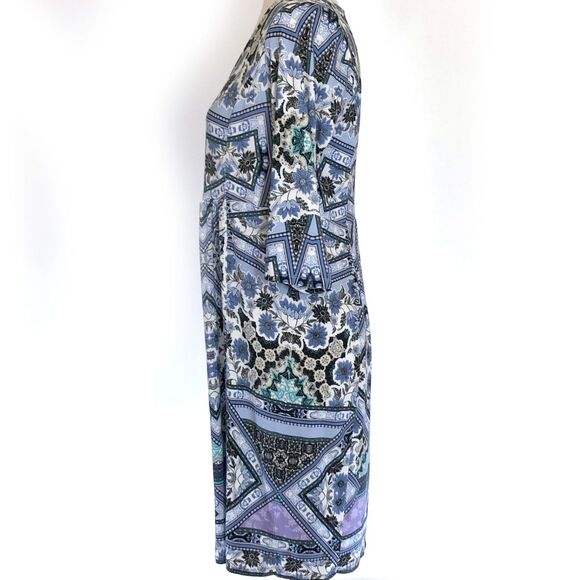 J. Jill Blue Floral High Waist Dress Rayon Blend SM - Picture 3 of 7